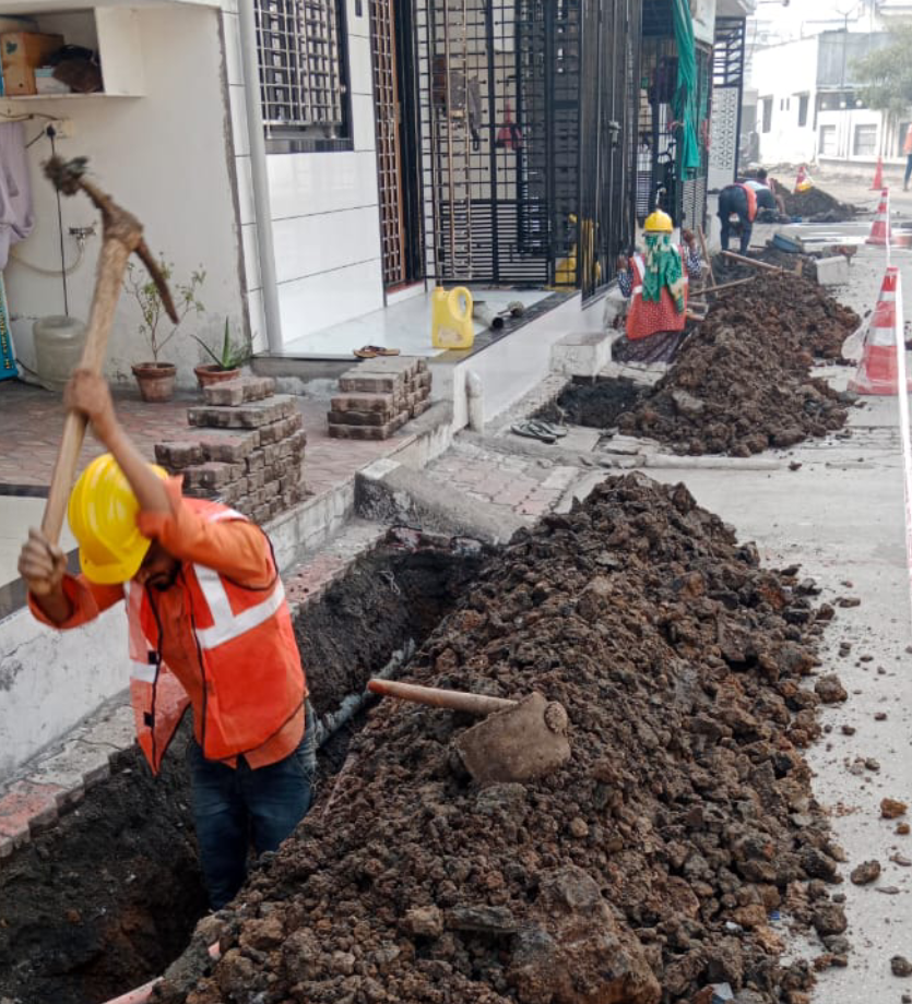 Completed city gas pipeline installation by Sumeru EPC Pvt Ltd for Gujarat Gas in Surat