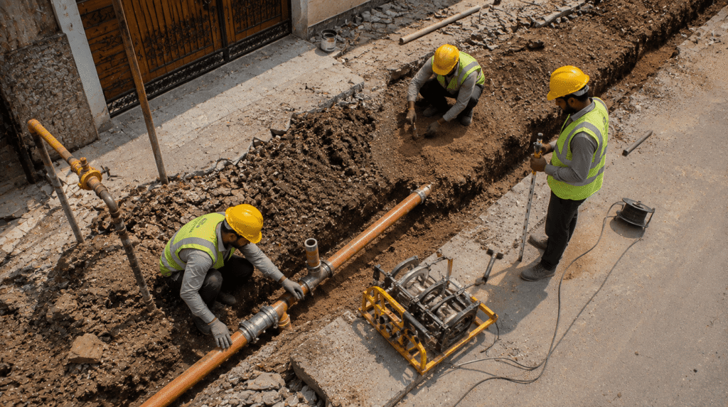 Completed city gas pipeline installation by Sumeru EPC Pvt Ltd for IGL in Ajmer