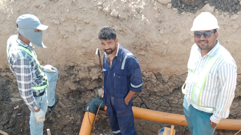 Completed city gas pipeline installation by Sumeru EPC Pvt Ltd for AG&P in Chennai