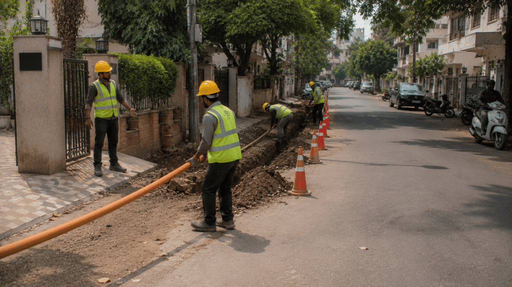 Completed city gas pipeline installation by Sumeru EPC Pvt Ltd for MNGL in Pune