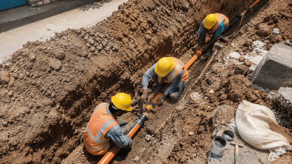 Completed city gas pipeline installation by Sumeru EPC Pvt Ltd for AG&P in Chennai