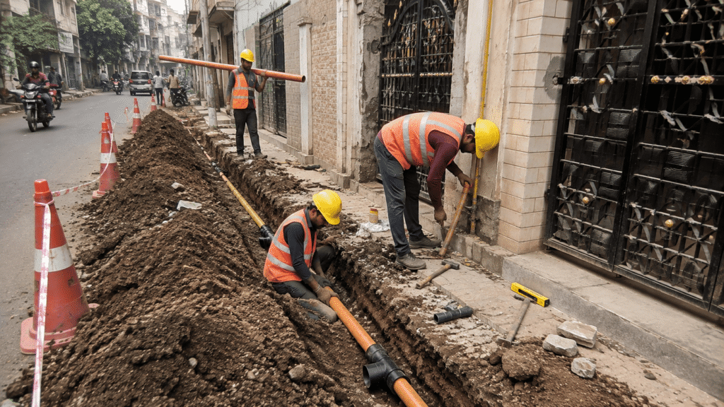 Completed city gas pipeline installation by Sumeru EPC Pvt Ltd for GAIL Gas in Bhubaneswar
